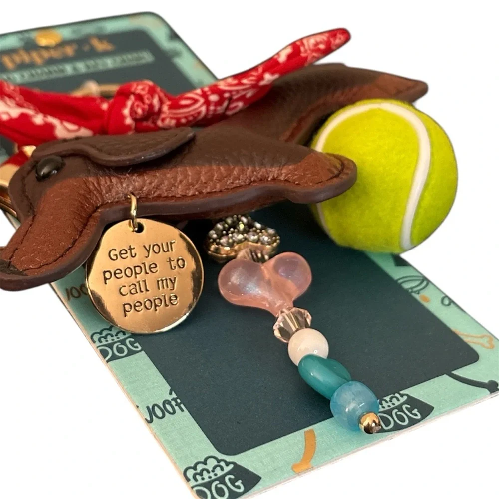 NEW Piper K Dachshund Dog Bag Charm and Key Chain - Picture 2 of 3